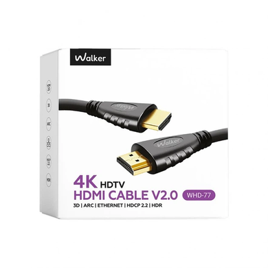 Кабель HDMI- HDMI Walker WHD-77 4K HDTV V2.0 3.0m carton box black