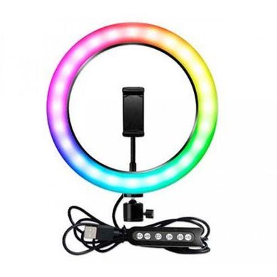 Кольцевая светодиодная RGB лампа MJ30 30 см black