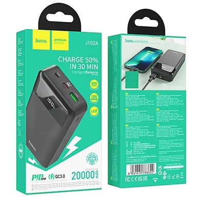 Power Bank Hoco J102A Cool figure PD20W+QC3.0 20000 mAh black