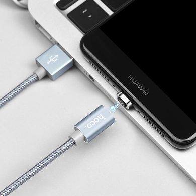 USB кабель Hoco U40A Magnetic Type-C 1m silver