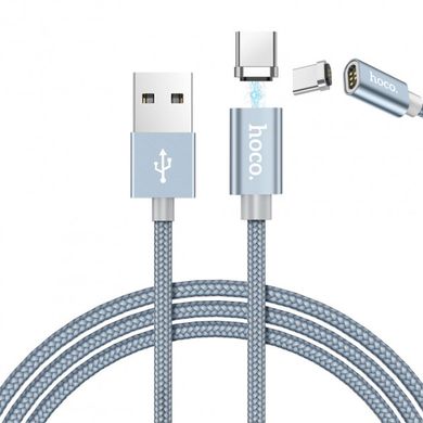 USB кабель Hoco U40A Magnetic Type-C 3A 1m RC metal gray