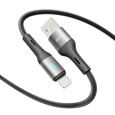 USB кабель YOKI LED YK-LE17 Lightning 2.4A 1.2m black