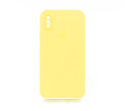 Силіконовий чохол Full Cover Square для iPhone X/XS bright yellow Full Camera