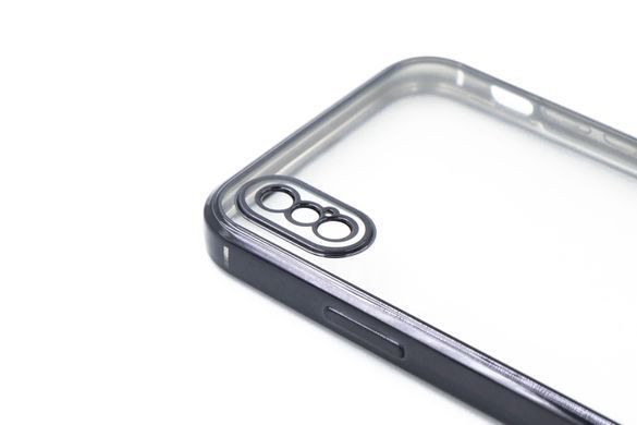 Силіконовий чохол Сlear для iPhone X/XS black Full Camera з глянсовою окантовкою