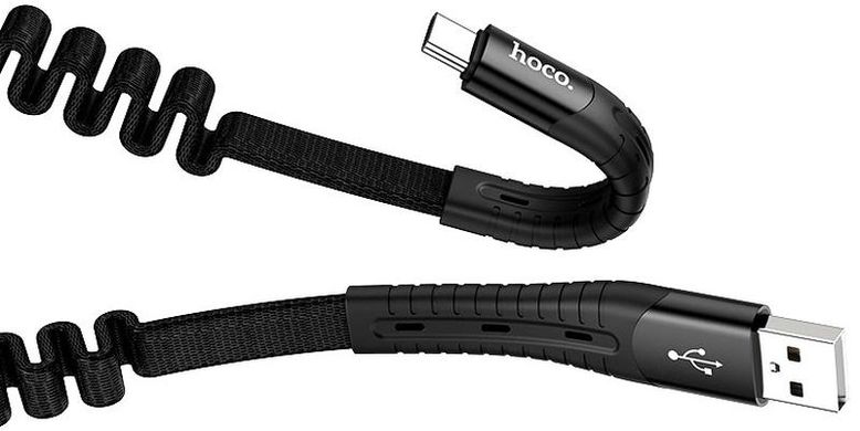 USB кабель HOCO U78 Cotton treasure Type-C 2,4A 0.75m/1,2m Fast charging black