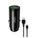 Автомобільний зарядний пристрій XO CC39 QC3.0 1USB/18W+ USB Lighting black