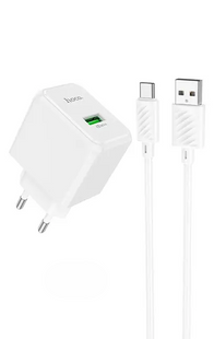 Сетевое зарядное устройство Hoco CS12A Ocean single port QC3.0 charger set Type-C white