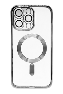 Чехол Metal Matte with MagSafe для iPhone 14 Pro Max silver Full Camera