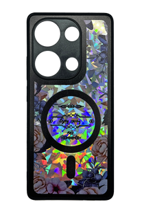 TPU+PC чехол Secret Flower для Xiaomi Note 13 Pro 4G/Poco M6 Pro black Full Camera