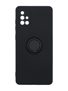 Чохол (TPU) Candy Ring для Samsung A71 black Full Camera