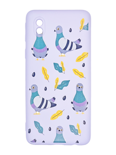 Силіконовий чохол WAVE Fancy для Samsung A01 Core pigeon with sunflower seeds/light purple