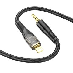 AUX-адаптер Hoco UPA25 clear digital audio conversion cable Lightning 1m black