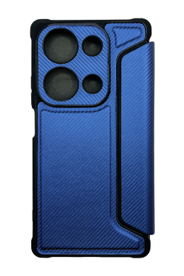 Чохол-книжка шкіра для Xiaomi Redmi Note13 Pro 4G blue Getman Razor PU Carbon