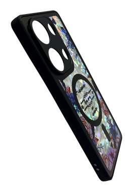 TPU+PC чехол Secret Flower для Xiaomi Note 13 Pro 4G/Poco M6 Pro black Full Camera