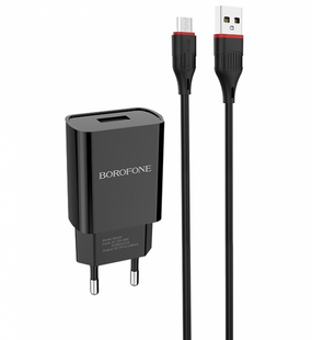 Мереживий зарядний пристрій Borofone BA48A Micro 2.1A 1m black