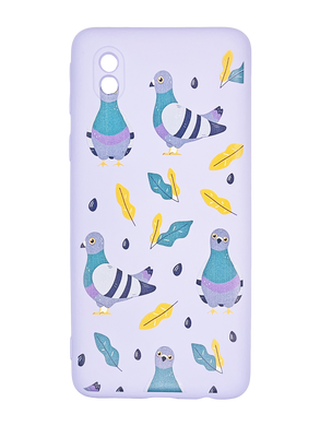 Силіконовий чохол WAVE Fancy для Samsung A01 Core pigeon with sunflower seeds/light purple