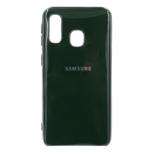 Накладка Soft Glass для Samsung A40 dark green
