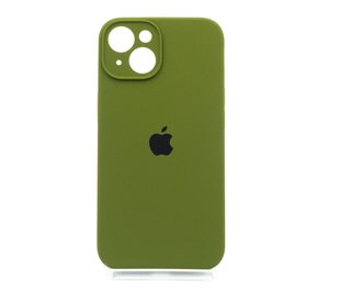 Силіконовий чохол Full Cover для iPhone 14 dark olive Full Camera