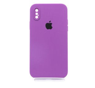 Силіконовий чохол Full Cover Square для iPhone X/XS grape Full Camera