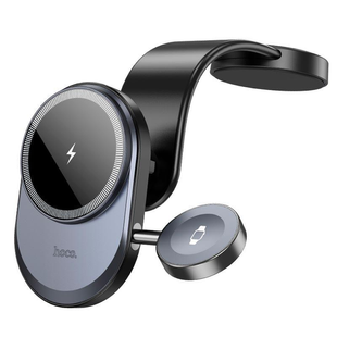 Автотримач із бездротовим ЗП Hoco HW28 2in1 на плоску поверхню black/gray