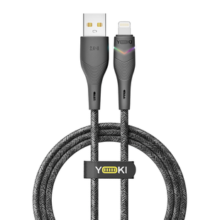 USB кабель YOKI RGB YK-RG24 Lightning 2.4A 1.2m black