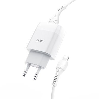 Сетевой блок питания HOCO C73A Glorious Lightning 1m 2USB 2.4A (EU) white