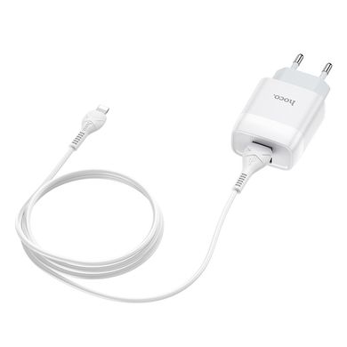 Сетевой блок питания HOCO C73A Glorious Lightning 1m 2USB 2.4A (EU) white