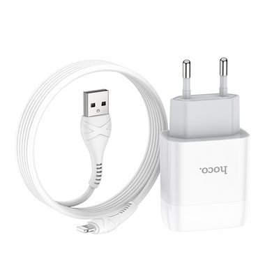 Сетевой блок питания HOCO C73A Glorious Lightning 1m 2USB 2.4A (EU) white