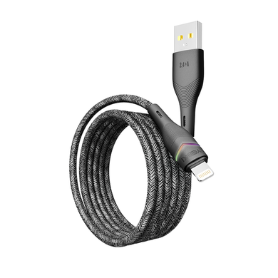 USB кабель YOKI RGB YK-RG24 Lightning 2.4A 1.2m black
