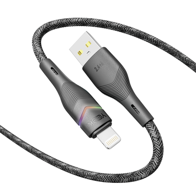 USB кабель YOKI RGB YK-RG24 Lightning 2.4A 1.2m black