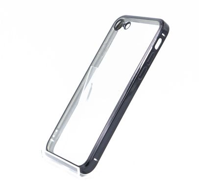 Силіконовий чохол Сlear для iPhone 7/8/SE black Full Camera з глянсовою окантовкою