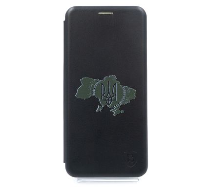 Чехол книжка Original кожа MyPrint для Samsung A52 4G black (Карта України)