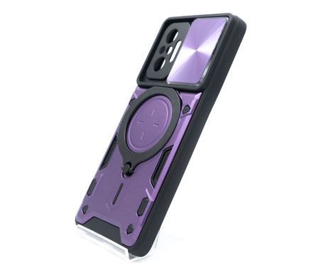 Чохол TPU+PC CamCap Armor Ring для Xiaomi Redmi Note 10 Pro/Pro Max violet протиударний шторка/зах.
