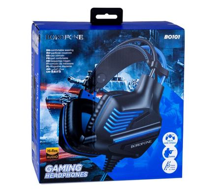 Наушники Borofone BO101 PC Racing gaming with mic black/blue