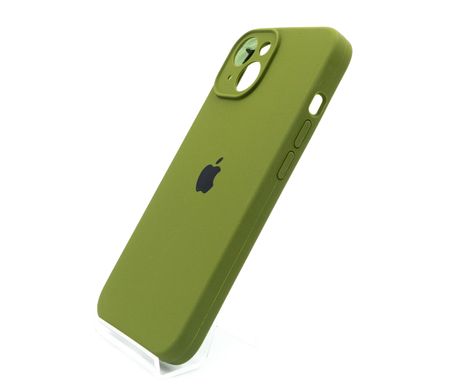 Силіконовий чохол Full Cover для iPhone 14 dark olive Full Camera