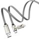 PD/USB кабель HOCO S22 Magic Cube 3-in-1 PD/Lightning/USB 60w/1.2м gray-white