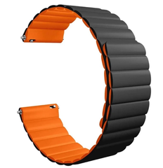 Ремінець Silicone Link Magnetic 22mm black-orange