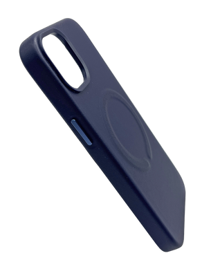Чохол Leather with Magsafe для iPhone 14 dark blue