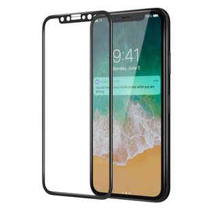 Защитное 4D/5D стекло Glass для iPhone X TOP 0.3mm black