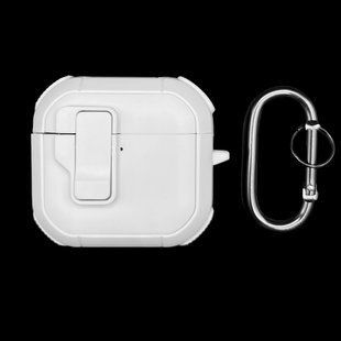 Чохол Pecp for AirPods 4 white + карабін