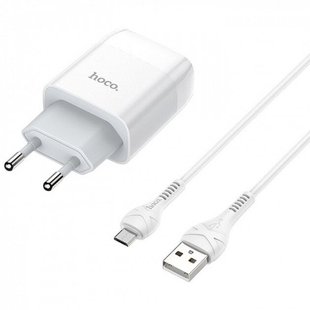 Сетевой блок питания HOCO C73A Glorious micro 2USB 2.4A white