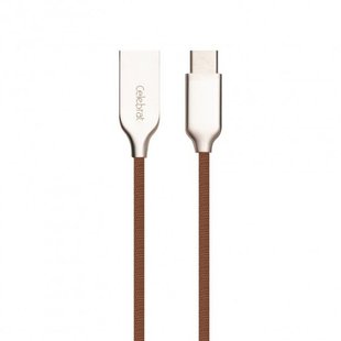 USB кабель Celebrat CB-07 Type-C 2.4A 1m brown