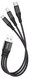 USB кабель Hoco X47 Harbor 3in1 Lightning+Micro+Type-C 2.4A 0.25m black