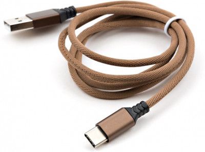 USB кабель Celebrat CB-07 Type-C 2.4A 1m brown