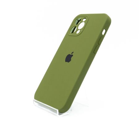 Силіконовий чохол Full Cover для iPhone 12 Pro army green Full Camera