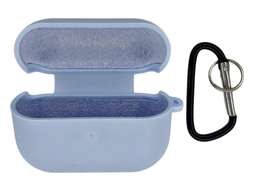Чохол for AirPods Pro силіконовий lilac blue з мікрофіброю
