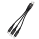 USB кабель Hoco X47 Harbor 3in1 Lightning+Micro+Type-C 2.4A 0.25m black
