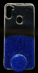 Силиконовый чехол Fashion popsoket для Samsung A11 blue