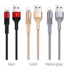 USB кабель Borofone BX21 Lightning Fast Charging 2.4A/1m metal gray
