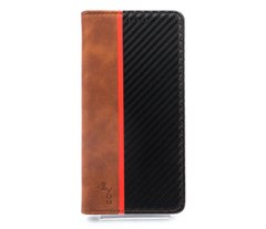Чохол книжка Carbon для Xiaomi Redmi 9 dark brown/black (4you)